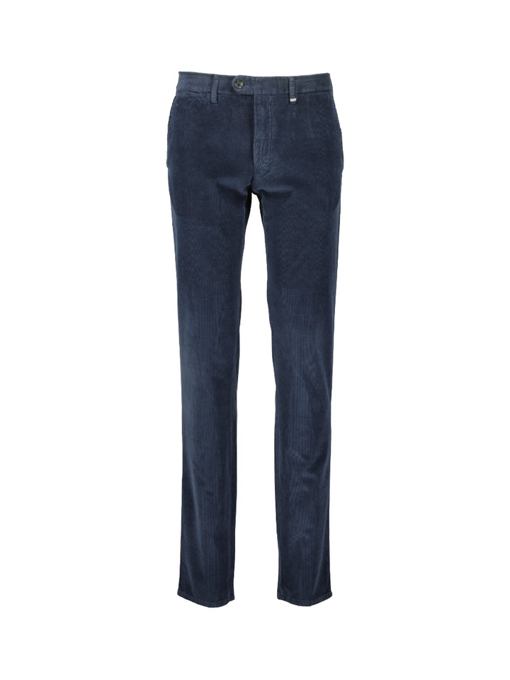 Donkerblauwe ribfluwelen broek Magnus Zilton
