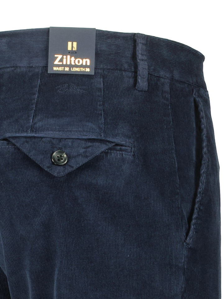 Donkerblauwe ribfluwelen broek Magnus Zilton