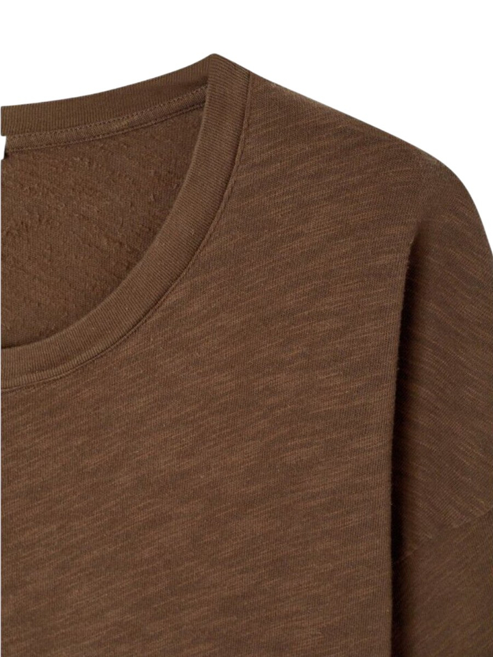 Donkerbruine oversized katoenen T-shirt American Vintage