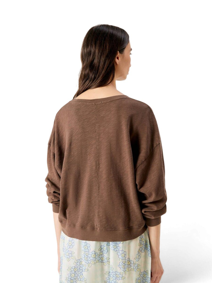 Donkerbruine oversized katoenen T-shirt American Vintage