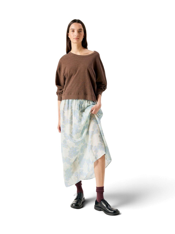 Donkerbruine oversized katoenen T-shirt American Vintage