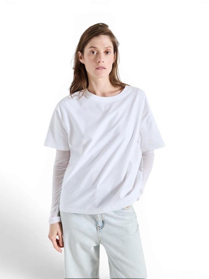 Witte katoenen T-shirt American Vintage