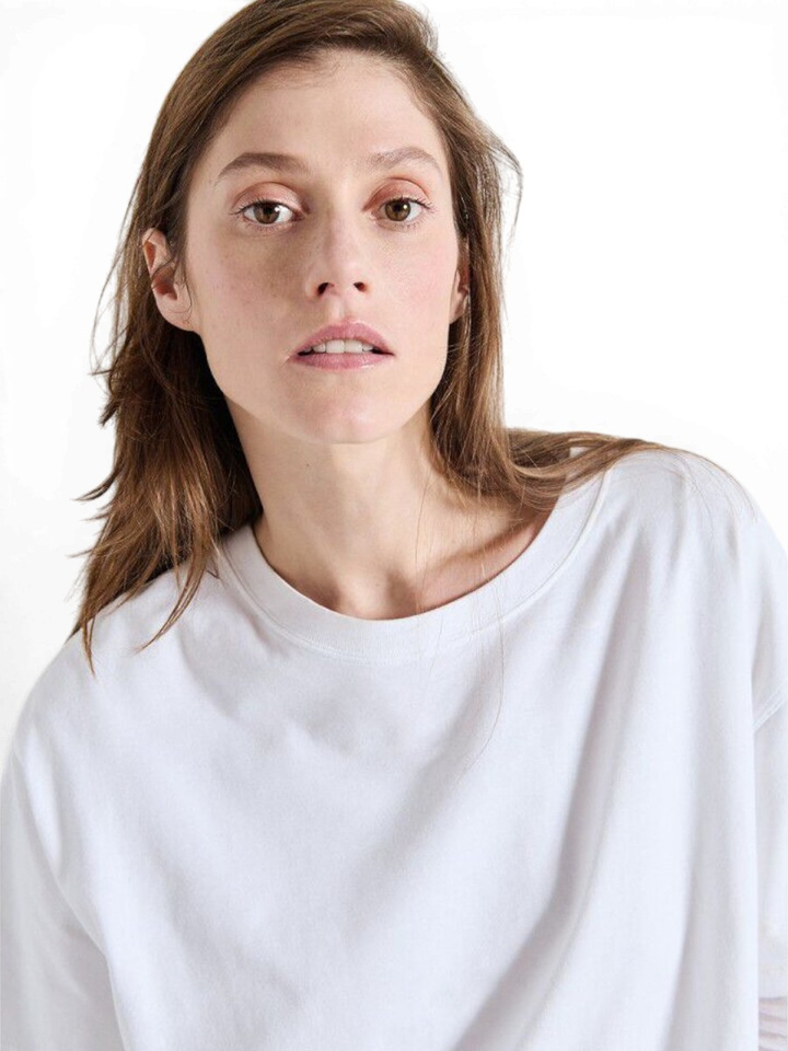 Witte katoenen T-shirt American Vintage