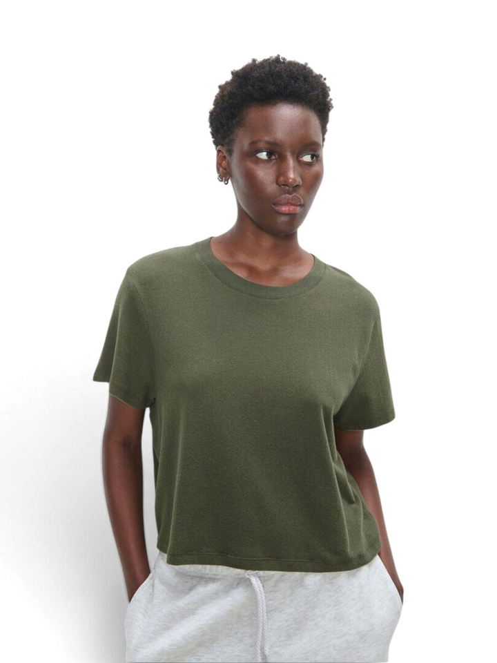 Groene t-shirt met korte mouwen American Vintage