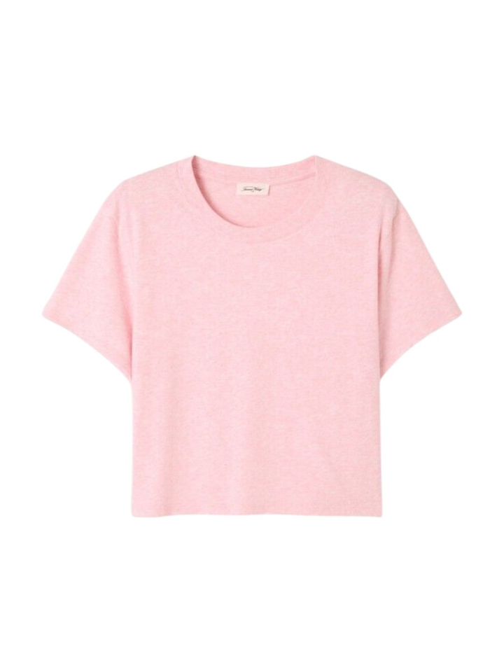 Lichtroze t-shirt met korte mouwen American Vintage