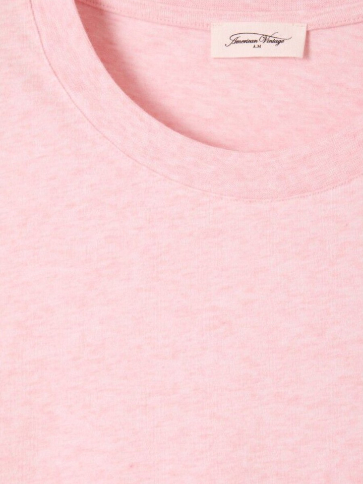 Lichtroze t-shirt met korte mouwen American Vintage
