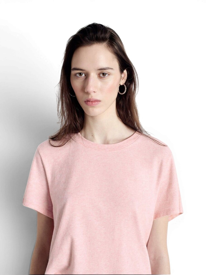 Lichtroze t-shirt met korte mouwen American Vintage
