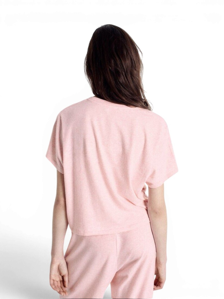 Lichtroze t-shirt met korte mouwen American Vintage