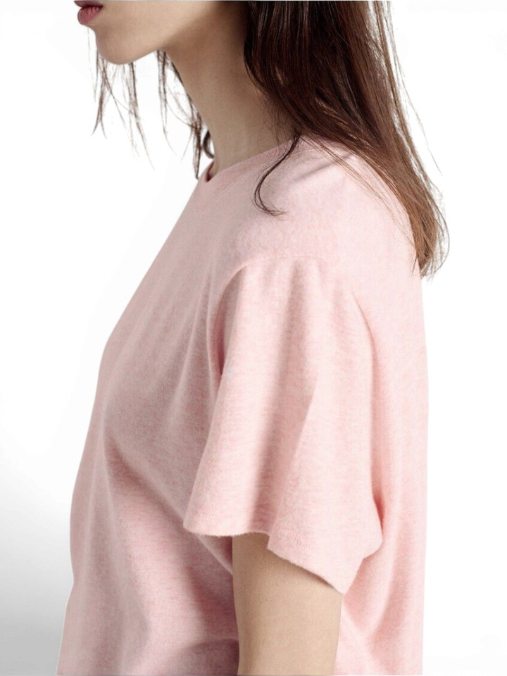 Lichtroze t-shirt met korte mouwen American Vintage