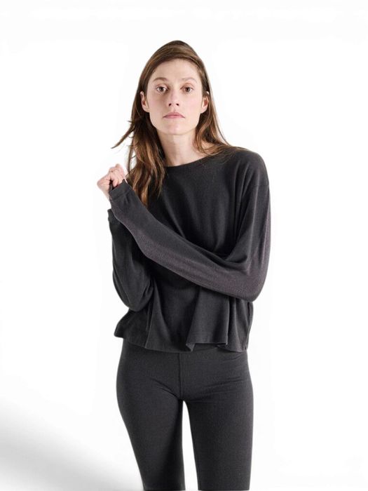 Donkergrijze t-shirt met lange mouwen American Vintage