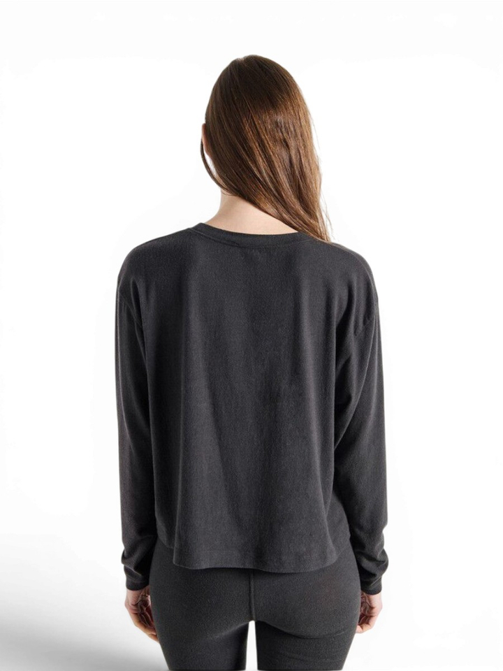Donkergrijze t-shirt met lange mouwen American Vintage 