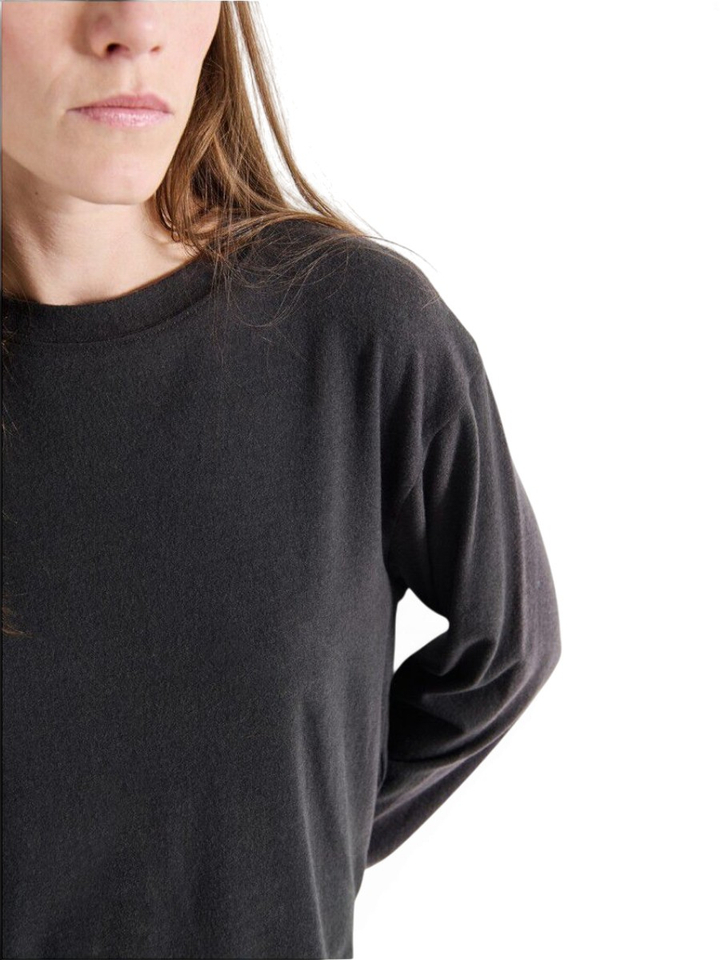 Donkergrijze t-shirt met lange mouwen American Vintage 