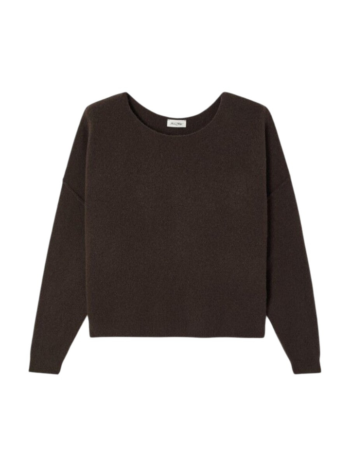Donkerbruine pull met boothals American Vintage 