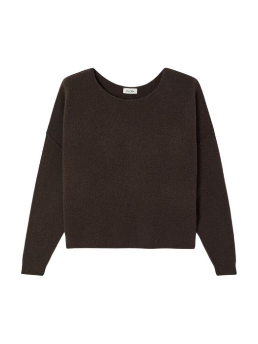Donkerbruine pull met boothals American Vintage