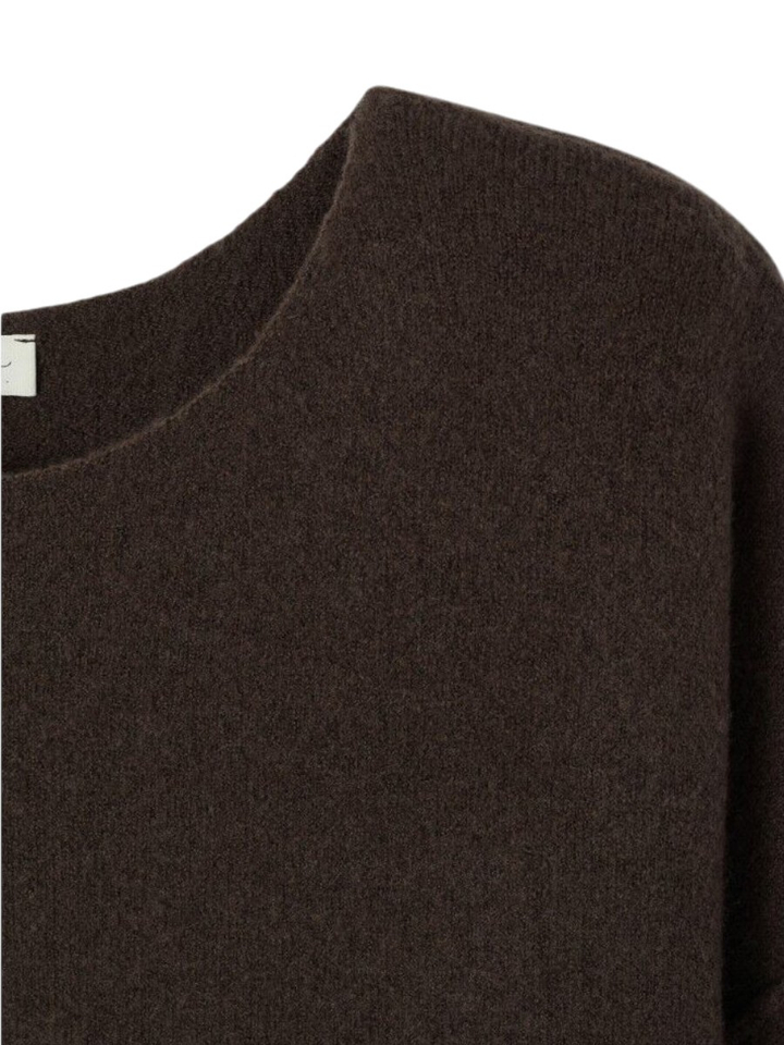 Donkerbruine pull met boothals American Vintage 