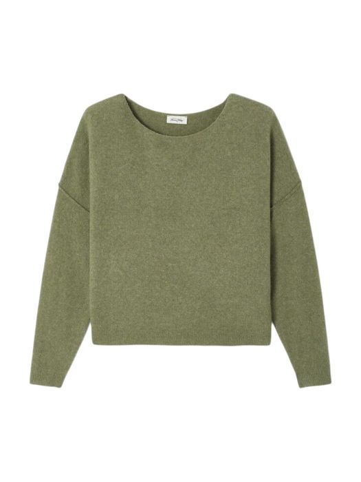 Kaki groene pull met boothals American Vintage