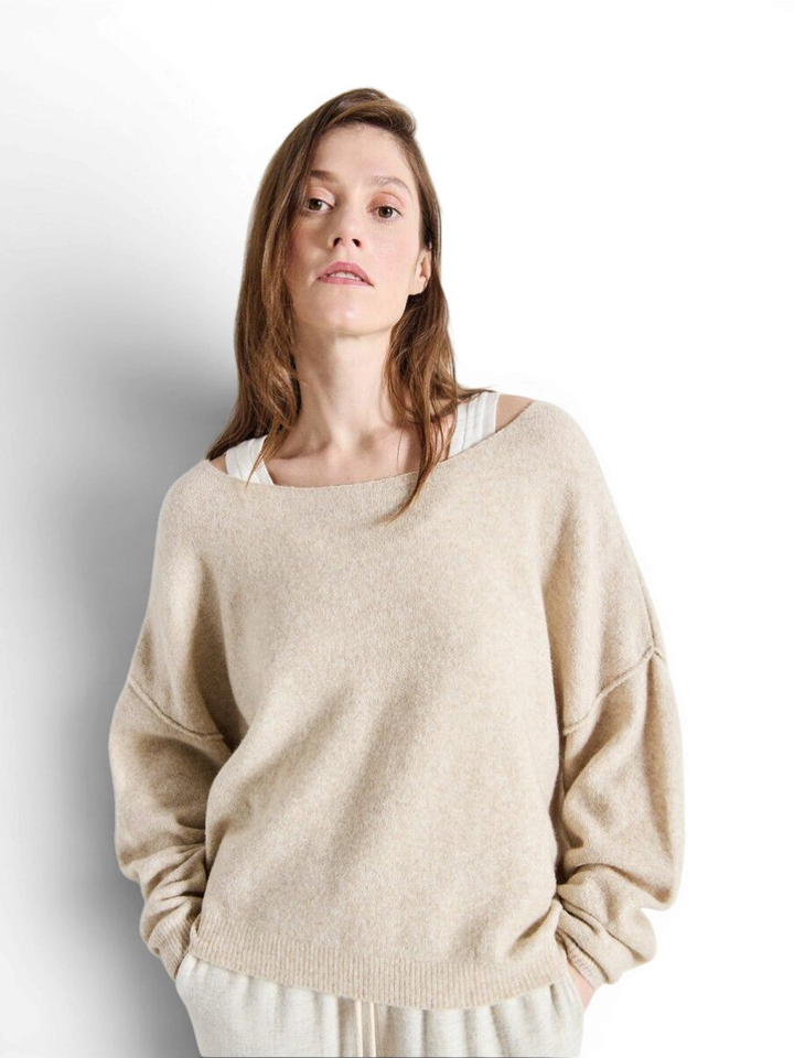 Beige pull met boothals American Vintage