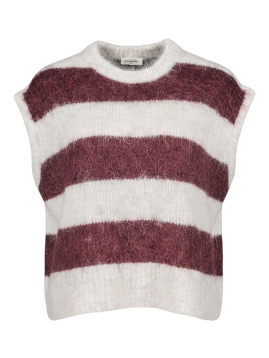 Gestreepte wollen mouwloze trui American Vintage