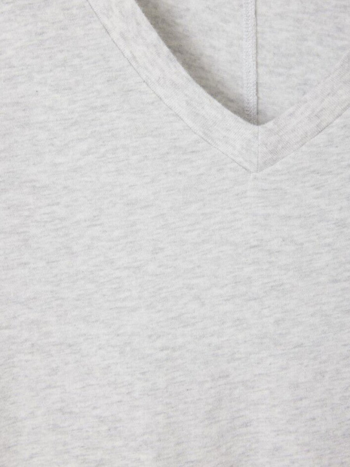 Lichrgrijze t-shirt met lange mouwen V-hals American Vintage 
