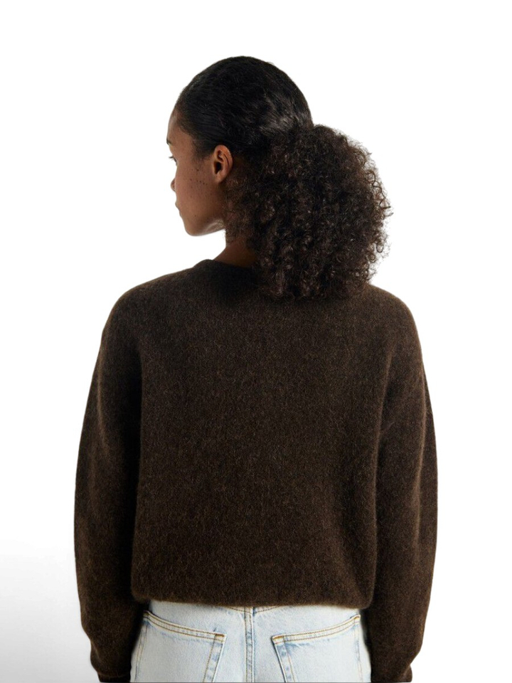 Donkerbruine korte cardigan American Vintage 