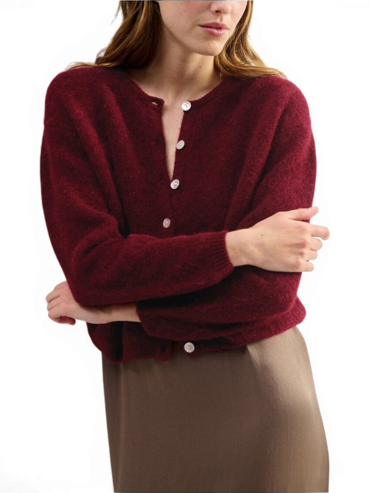 Bordeaux korte cardigan American Vintage 