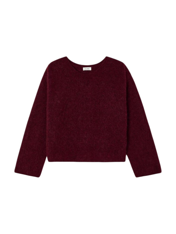 Bordeaux gebreide pull met ronde hals American Vintage 