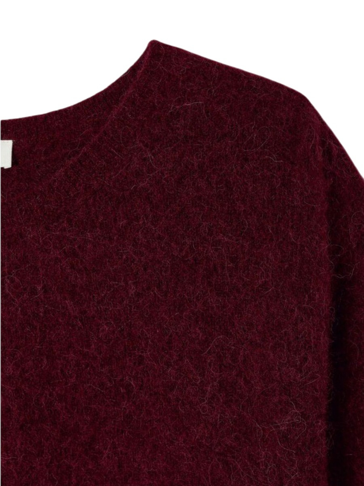 Bordeaux gebreide pull met ronde hals American Vintage 