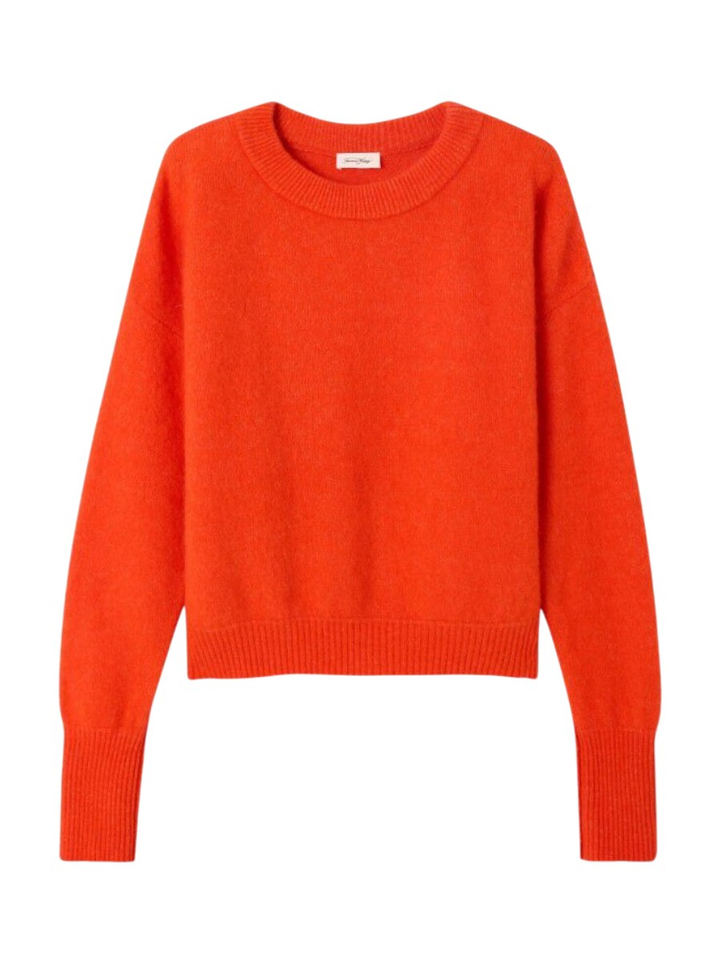 Rode gebreide pull met ronde hals American Vintage 