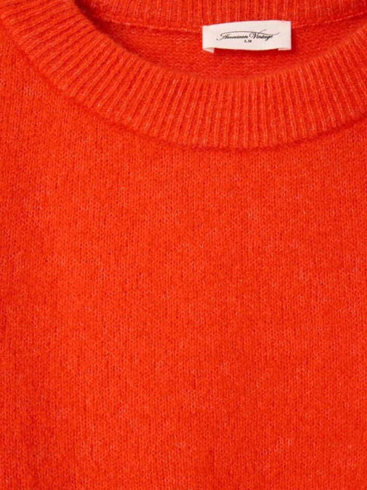 Rode gebreide pull met ronde hals American Vintage 