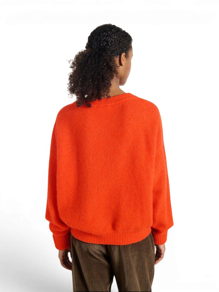 Rode gebreide pull met ronde hals American Vintage 