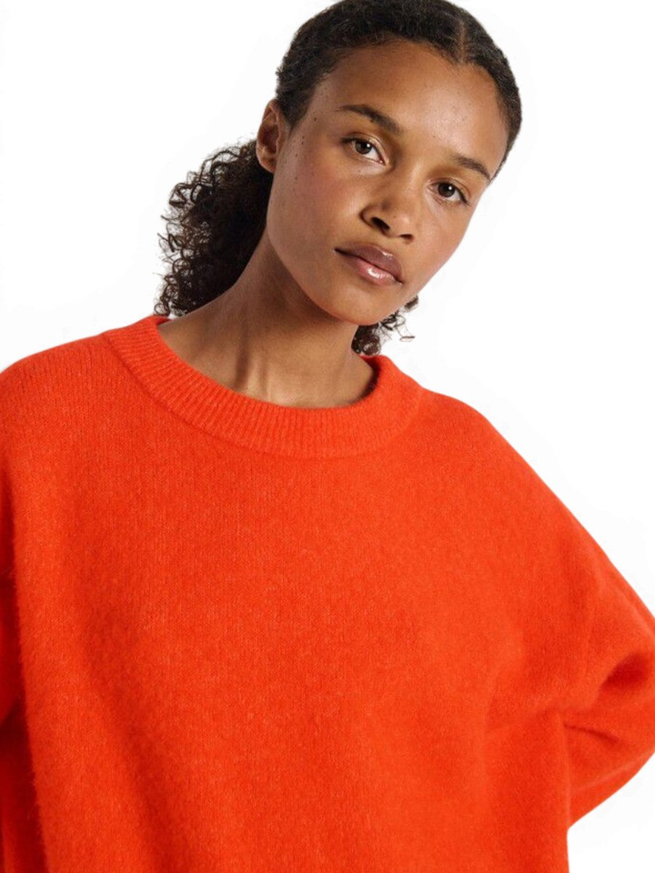 Rode gebreide pull met ronde hals American Vintage 