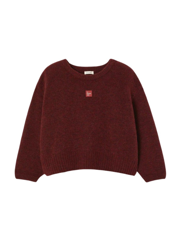 Bordeaux trui met ronde hals American Vintage 