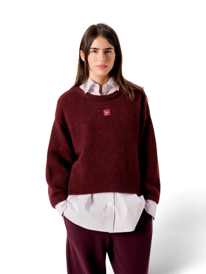 Bordeaux trui met ronde hals American Vintage 