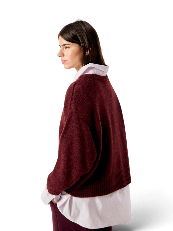 Bordeaux trui met ronde hals American Vintage 
