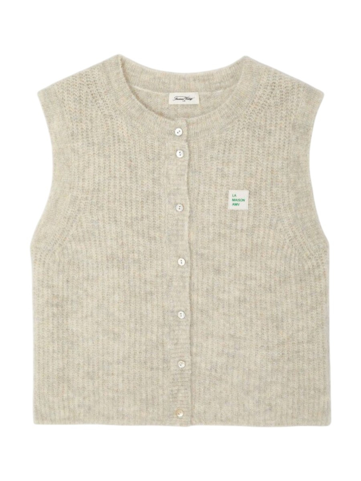 Beige gebreide cardigan met knopen American Vintage 