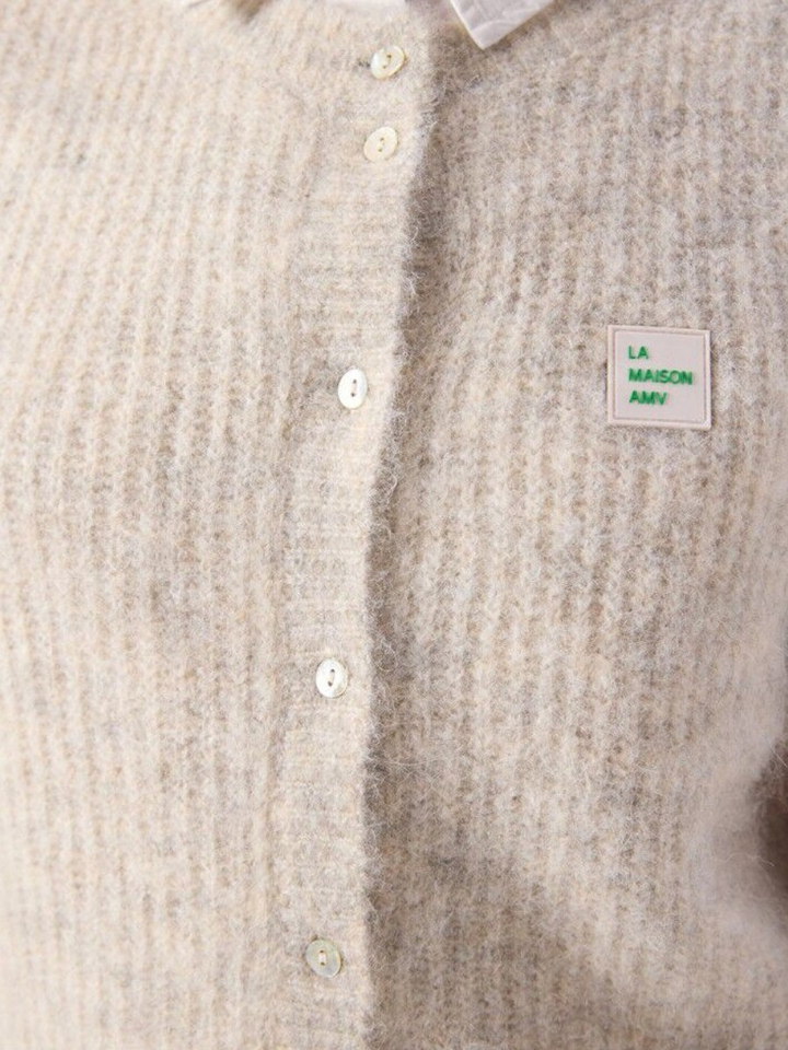 Beige gebreide cardigan met knopen American Vintage 