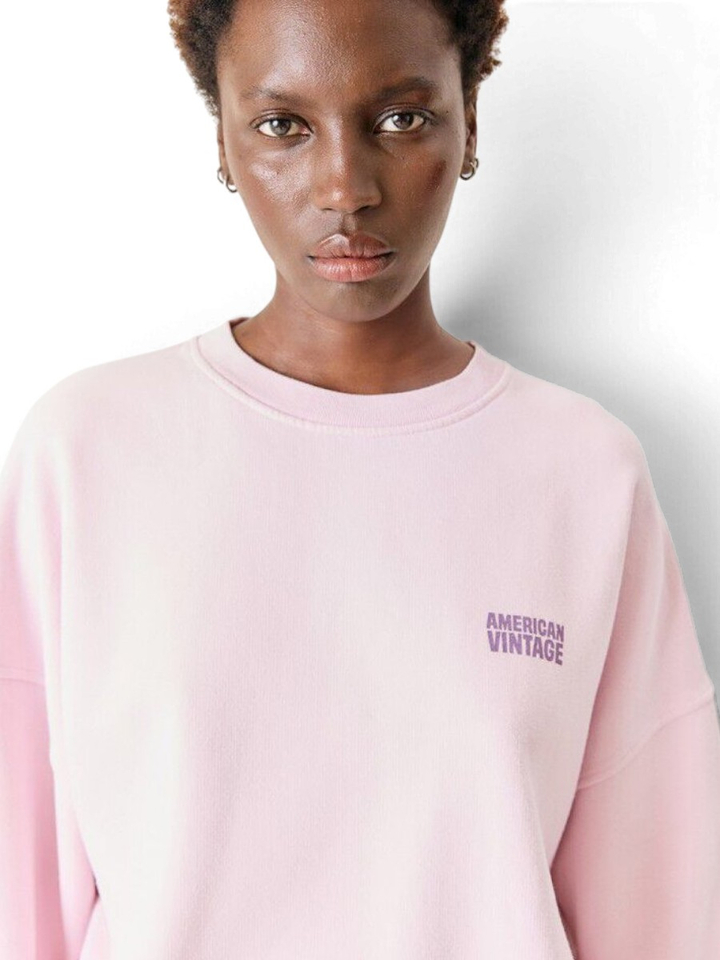 Roze sweater met logo American Vintage