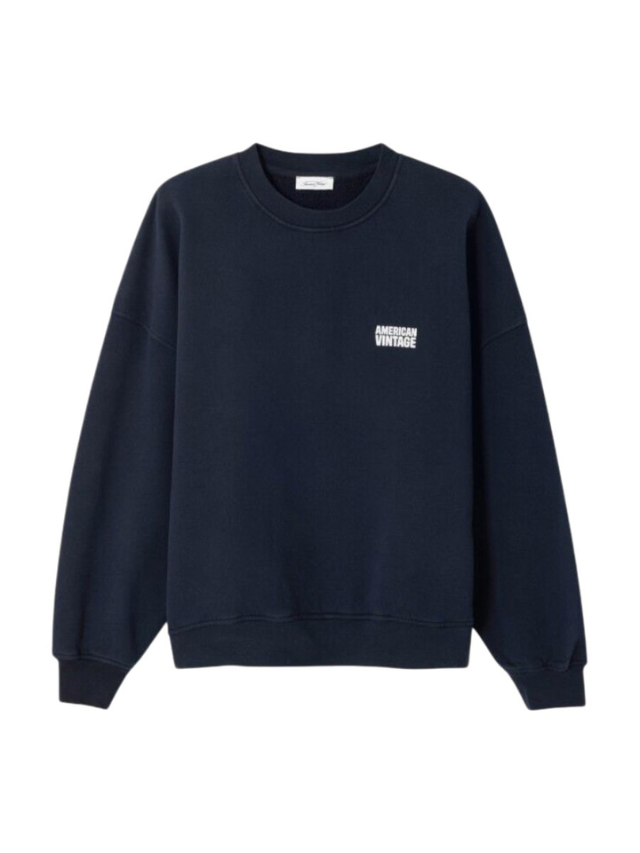 Donkerblauwe sweater met ronde hals American Vintage