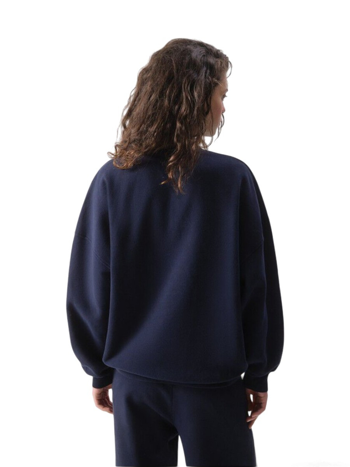 Donkerblauwe sweater met ronde hals American Vintage