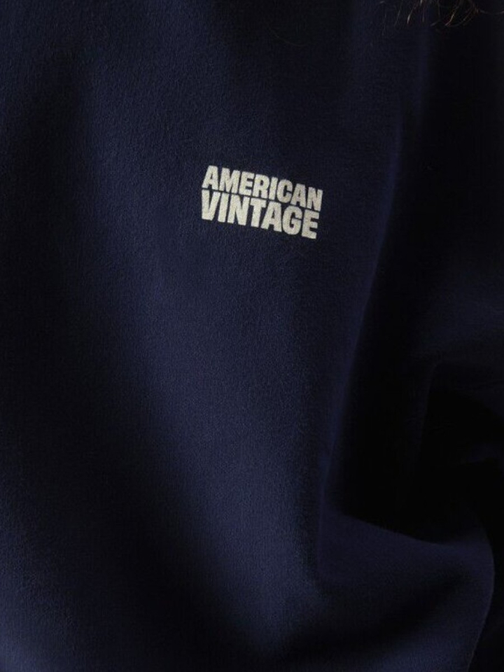 Donkerblauwe sweater met ronde hals American Vintage