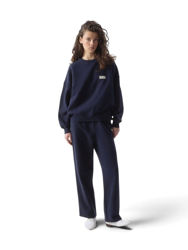 Donkerblauwe sweater met ronde hals American Vintage