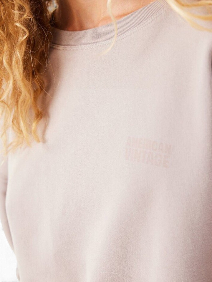 Lichtgrijze sweater met ronde hals American Vintage