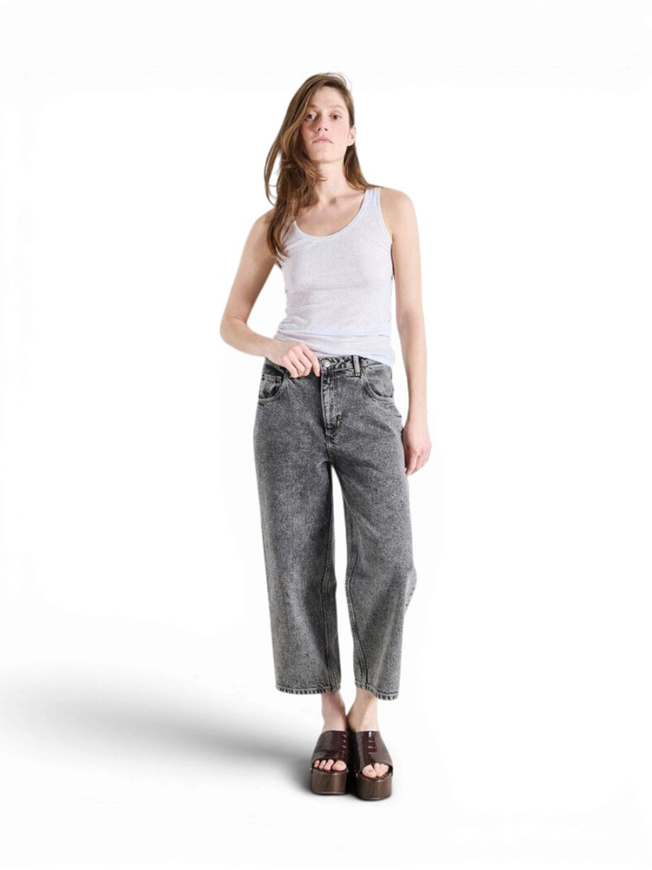 Grijze wijde boyfriend jeans American Vintage 