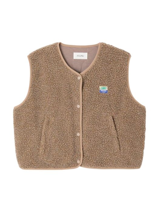 Taupe fluffy bodywarmer American Vintage