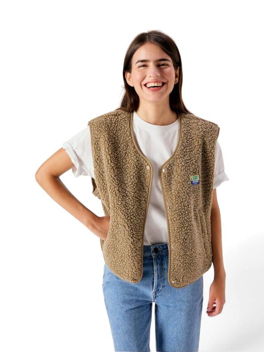 Taupe fluffy bodywarmer American Vintage