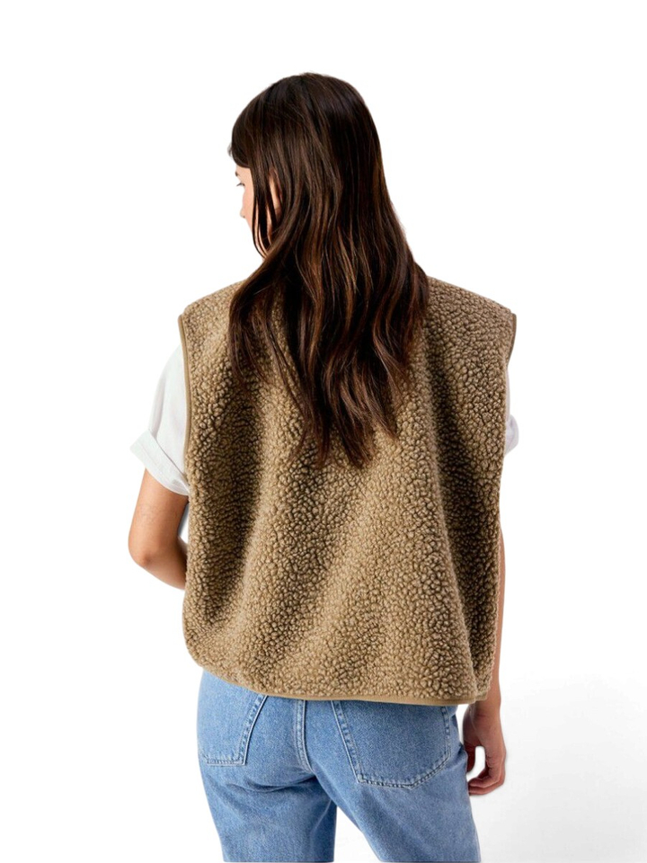 Taupe fluffy bodywarmer American Vintage