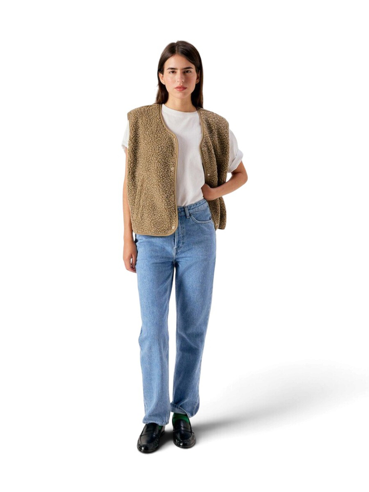 Taupe fluffy bodywarmer American Vintage