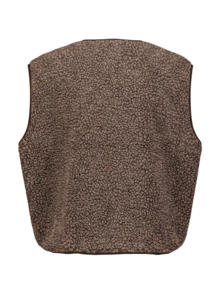 Bruine ruime, korte jas met korte mouwen American Vintage