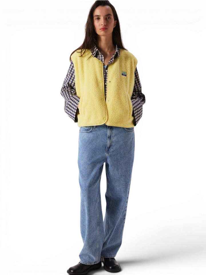 Gele teddy bodywarmer Hok American Vintage