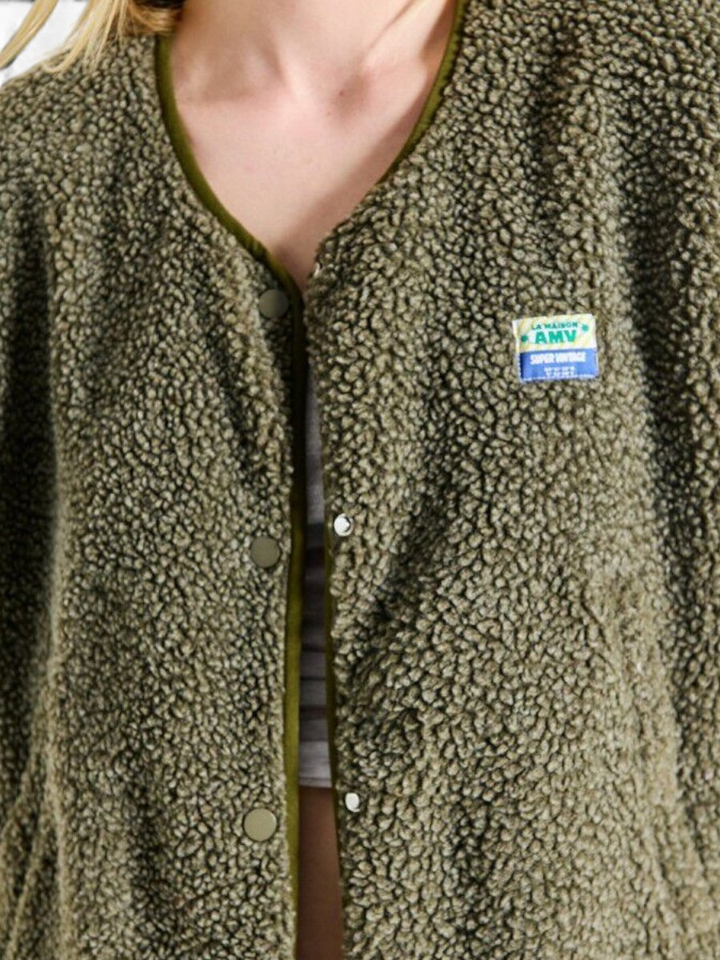 Kaki fluffy bodywarmer American Vintage 